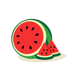 A vibrant and juicy set of watermelons in a cheerful summer style.