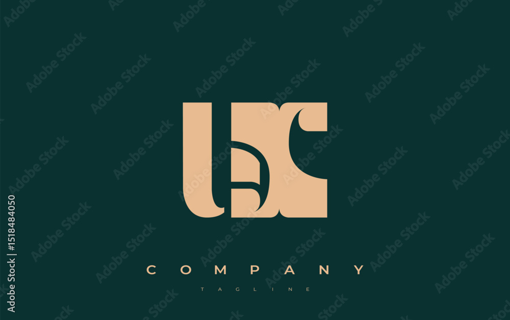Fototapete ux abstract geometric logo design. modern and elegant logo design with simplistic typography element