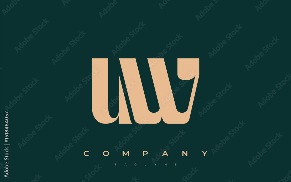 Fototapete uw abstract geometric logo design. modern and elegant logo design with simplistic typography element