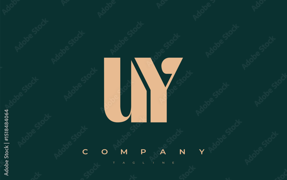 Fototapete uy abstract geometric logo design. modern and elegant logo design with simplistic typography element