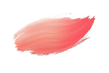 A bold coral brushstroke isolated on white, with a smooth, subtle coral smear blending outward, forming a clean, minimalist design.