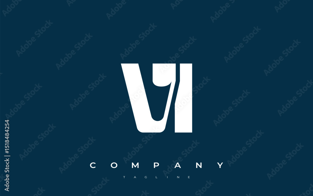 Fototapete vi abstract geometric logo design. modern and elegant logo design with simplistic typography element