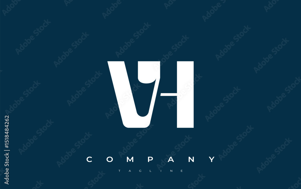 Fototapete vh abstract geometric logo design. modern and elegant logo design with simplistic typography element