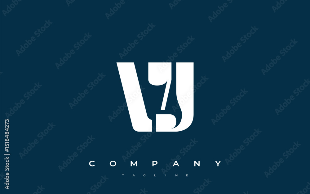 Fototapete vj abstract geometric logo design. modern and elegant logo design with simplistic typography element