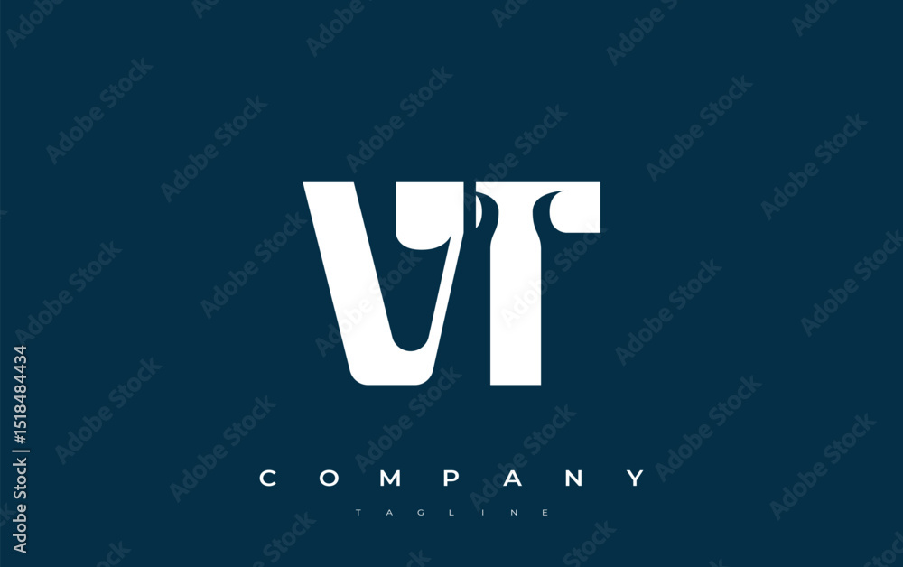 Fototapete vt abstract geometric logo design. modern and elegant logo design with simplistic typography element