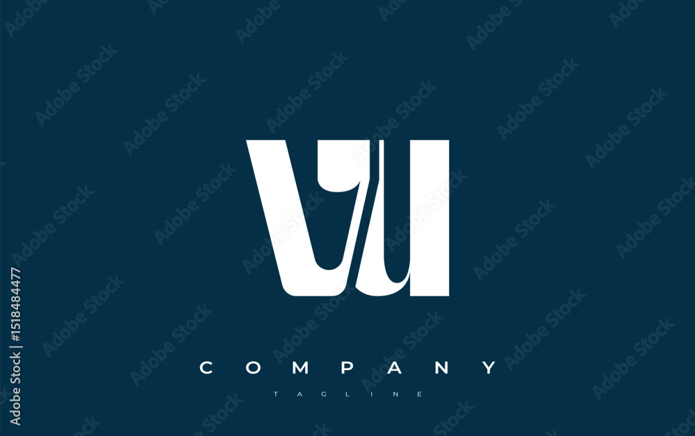 Fototapete vu abstract geometric logo design. modern and elegant logo design with simplistic typography element