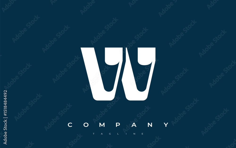 Fototapete vv abstract geometric logo design. modern and elegant logo design with simplistic typography element