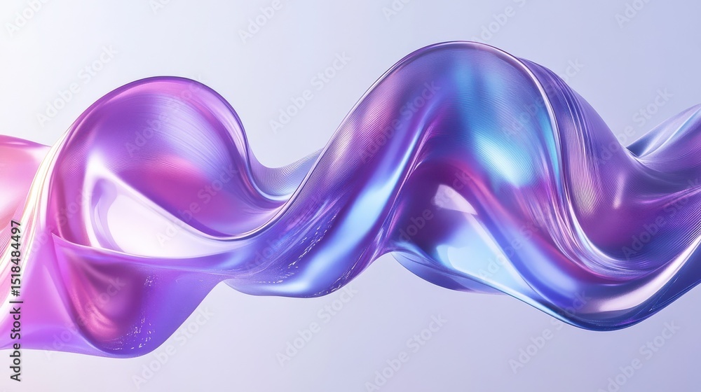 Aufkleber abstract violet blue gradient background with liquid style waves. abstract background 3d shiny plast