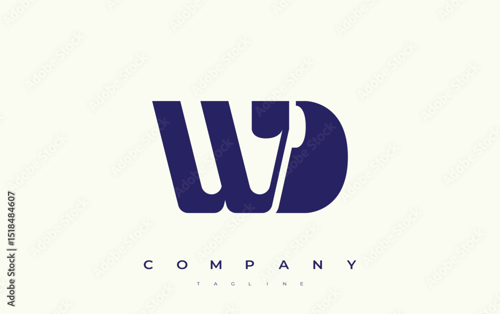 Fototapete wd abstract geometric logo design. modern and elegant logo design with simplistic typography element