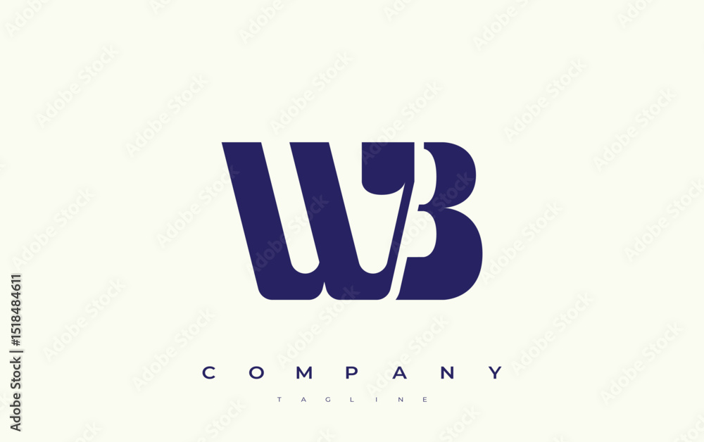 Fototapete wb abstract geometric logo design. modern and elegant logo design with simplistic typography element