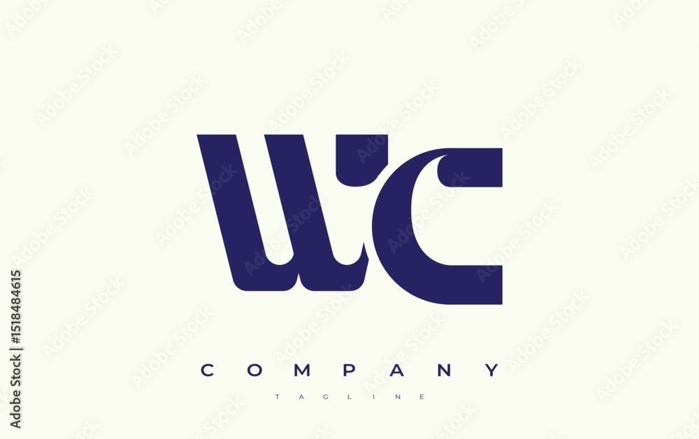 Fototapete wc abstract geometric logo design. modern and elegant logo design with simplistic typography element