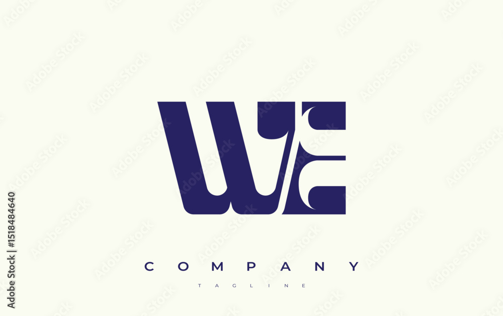 Fototapete we abstract geometric logo design. modern and elegant logo design with simplistic typography element