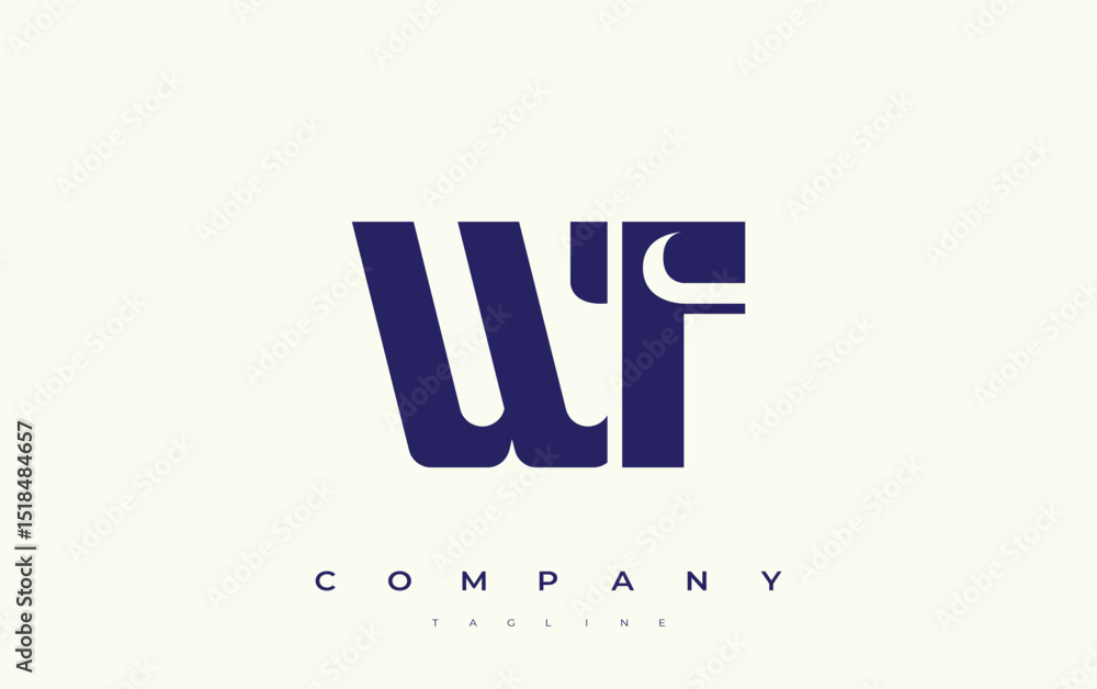 Fototapete wf abstract geometric logo design. modern and elegant logo design with simplistic typography element