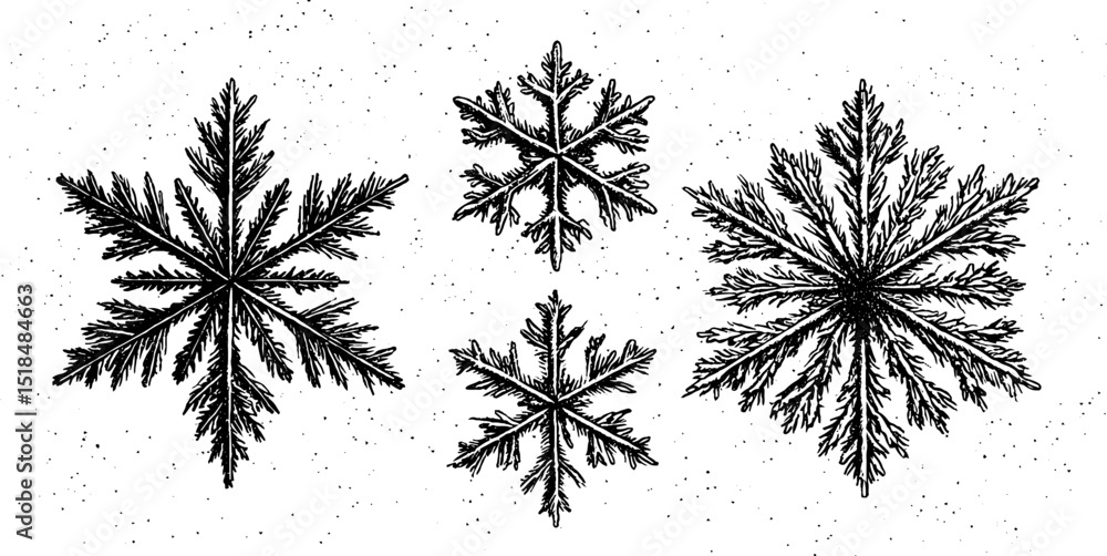 Aufkleber intricate snowflake patterns for winter design projects and festive decor