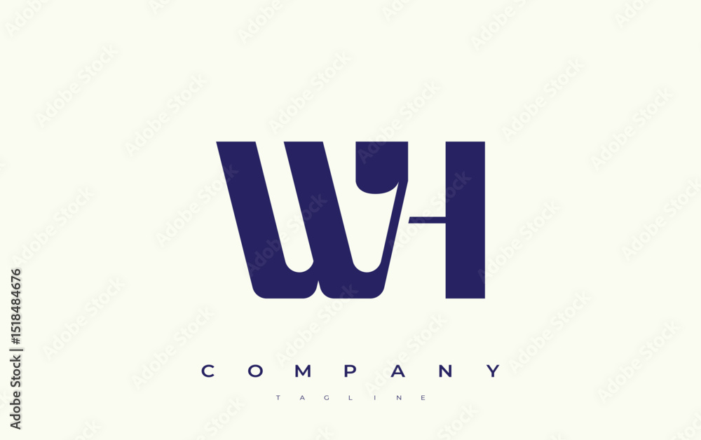 Fototapete wh abstract geometric logo design. modern and elegant logo design with simplistic typography element
