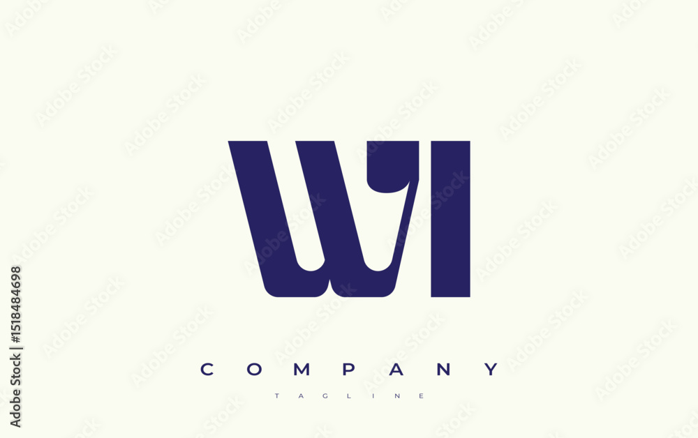 Fototapete wi abstract geometric logo design. modern and elegant logo design with simplistic typography element