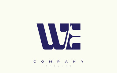 WE Abstract Geometric Logo Design. Modern and elegant logo design with simplistic typography elements, showcasing branding excellence.