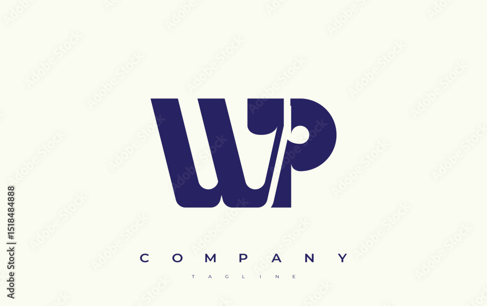 Fototapete wp abstract geometric logo design. modern and elegant logo design with simplistic typography element
