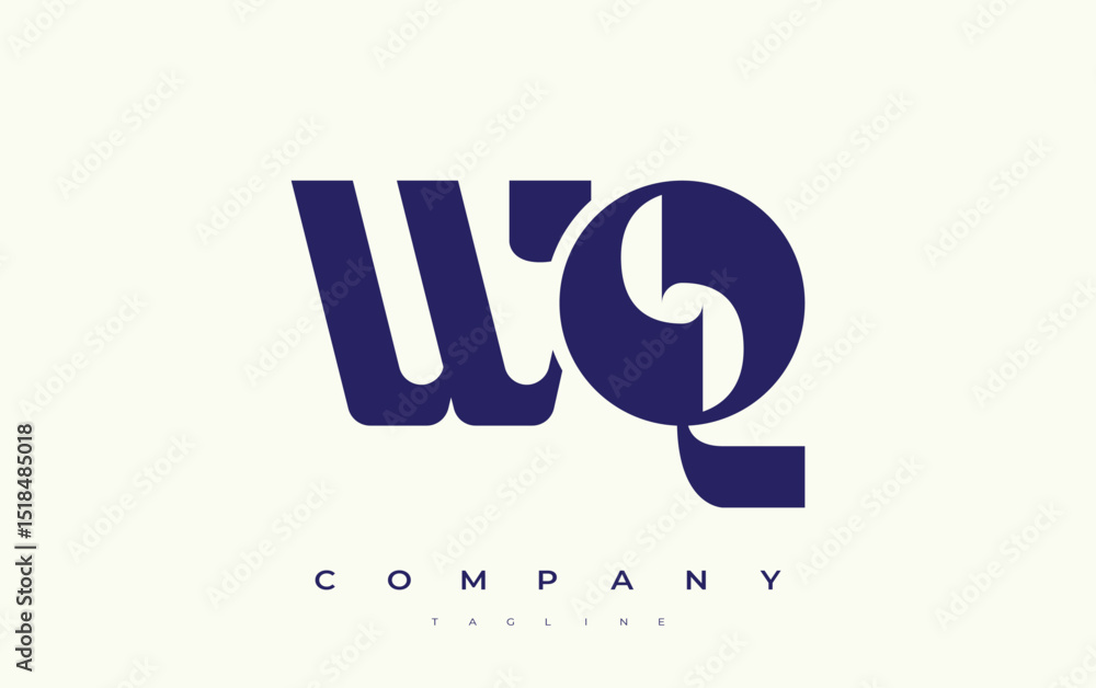 Fototapete wq abstract geometric logo design. modern and elegant logo design with simplistic typography element