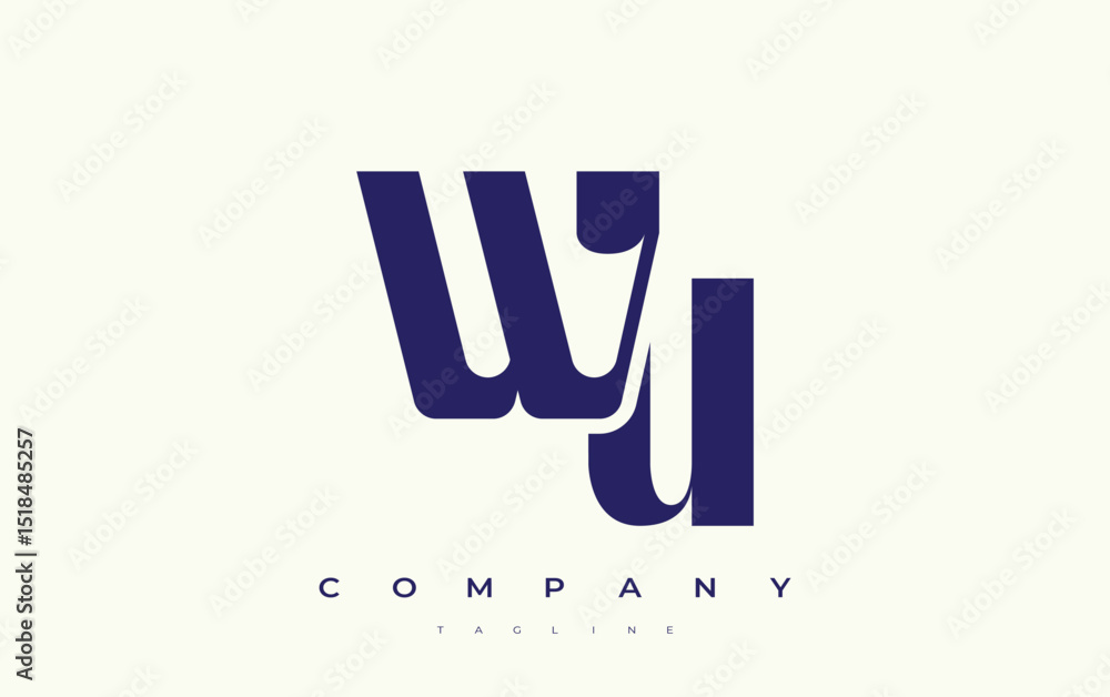 Fototapete wu abstract geometric logo design. modern and elegant logo design with simplistic typography element