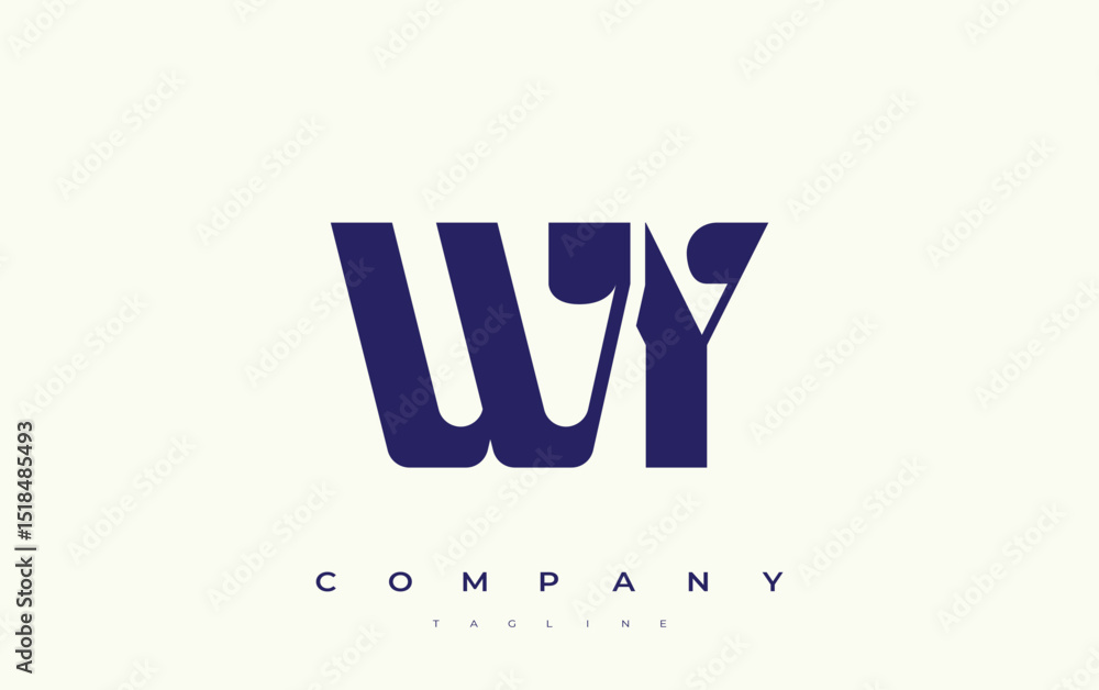 Fototapete wy abstract geometric logo design. modern and elegant logo design with simplistic typography element