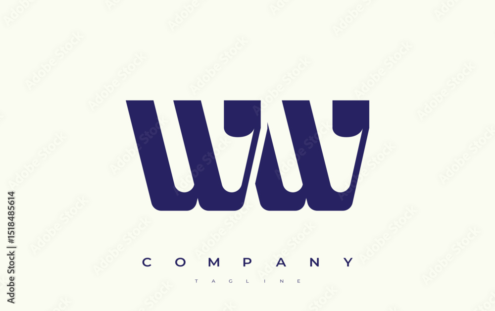 Fototapete ww abstract geometric logo design. modern and elegant logo design with simplistic typography element