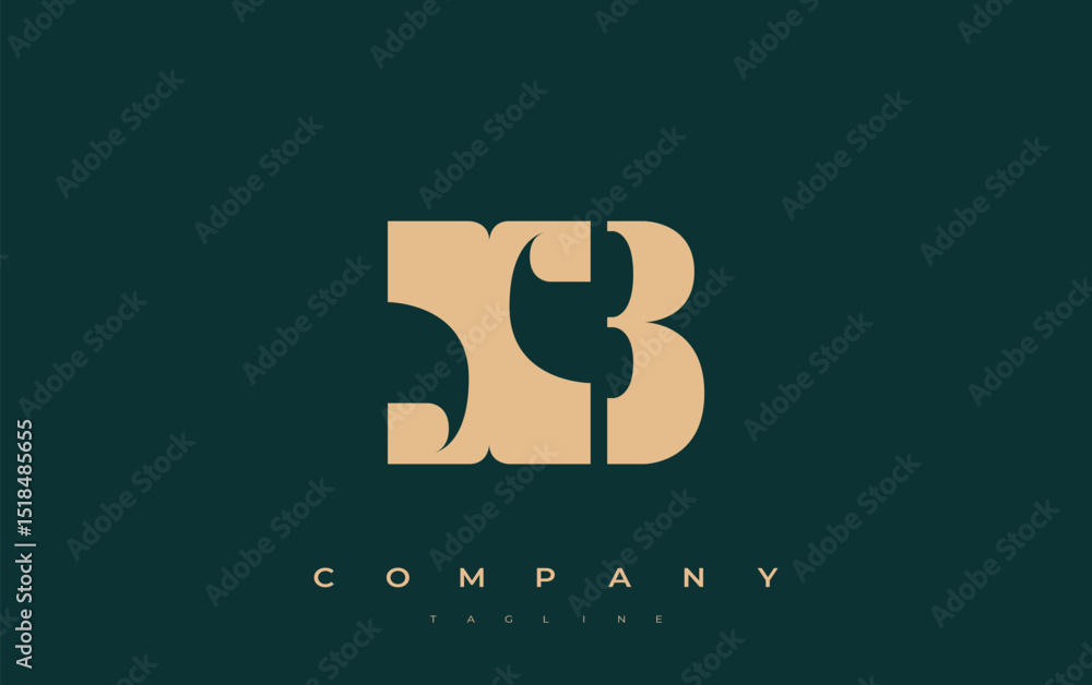 Fototapete xb abstract geometric logo design. modern and elegant logo design with simplistic typography element