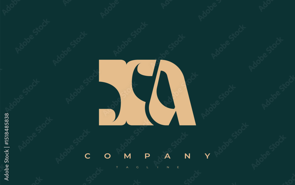 Fototapete xa abstract geometric logo design. modern and elegant logo design with simplistic typography element