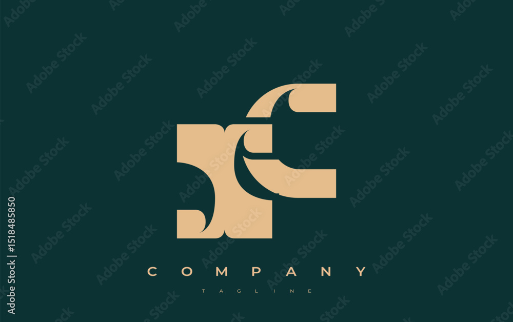 Fototapete xc abstract geometric logo design. modern and elegant logo design with simplistic typography element