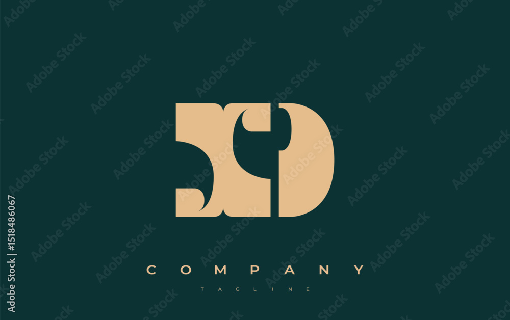 Fototapete xd abstract geometric logo design. modern and elegant logo design with simplistic typography element