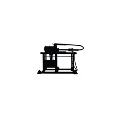 Fototapeta premium Silhouette of a rebar bending machine on white background
