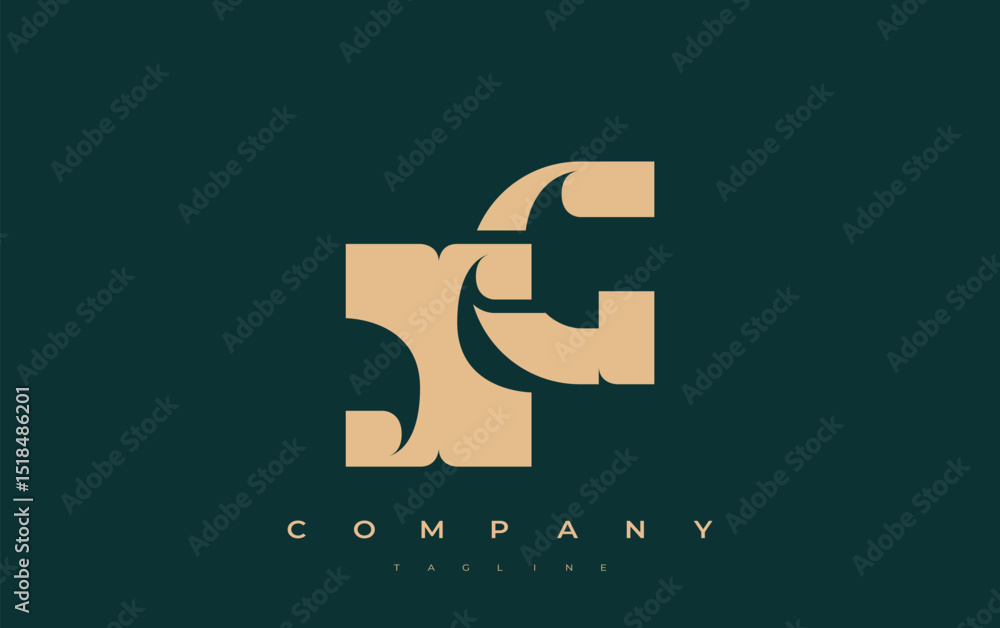 Fototapete xg abstract geometric logo design. modern and elegant logo design with simplistic typography element