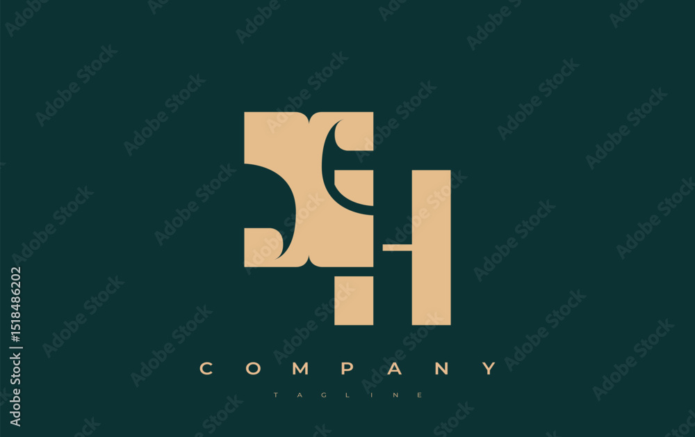 Fototapete xh abstract geometric logo design. modern and elegant logo design with simplistic typography element