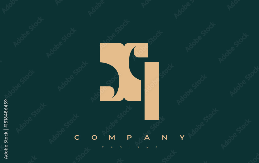 Fototapete xi abstract geometric logo design. modern and elegant logo design with simplistic typography element