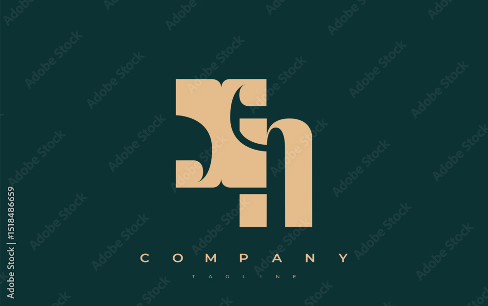 Fototapete xn abstract geometric logo design. modern and elegant logo design with simplistic typography element