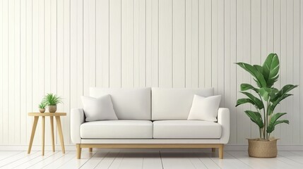 Modern minimalist living room interior design.