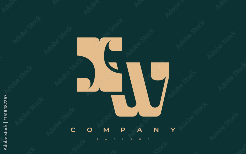 Fototapete xw abstract geometric logo design. modern and elegant logo design with simplistic typography element