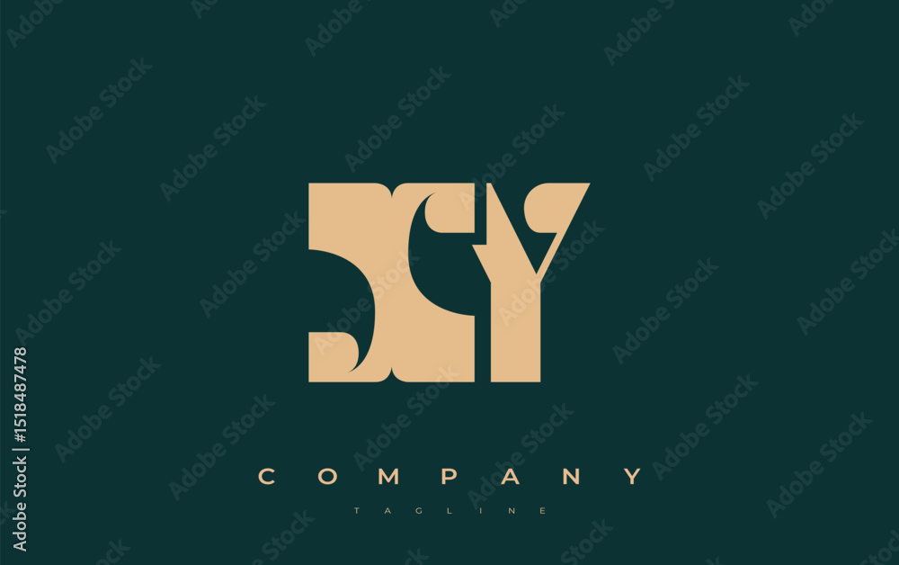 Fototapete xy abstract geometric logo design. modern and elegant logo design with simplistic typography element