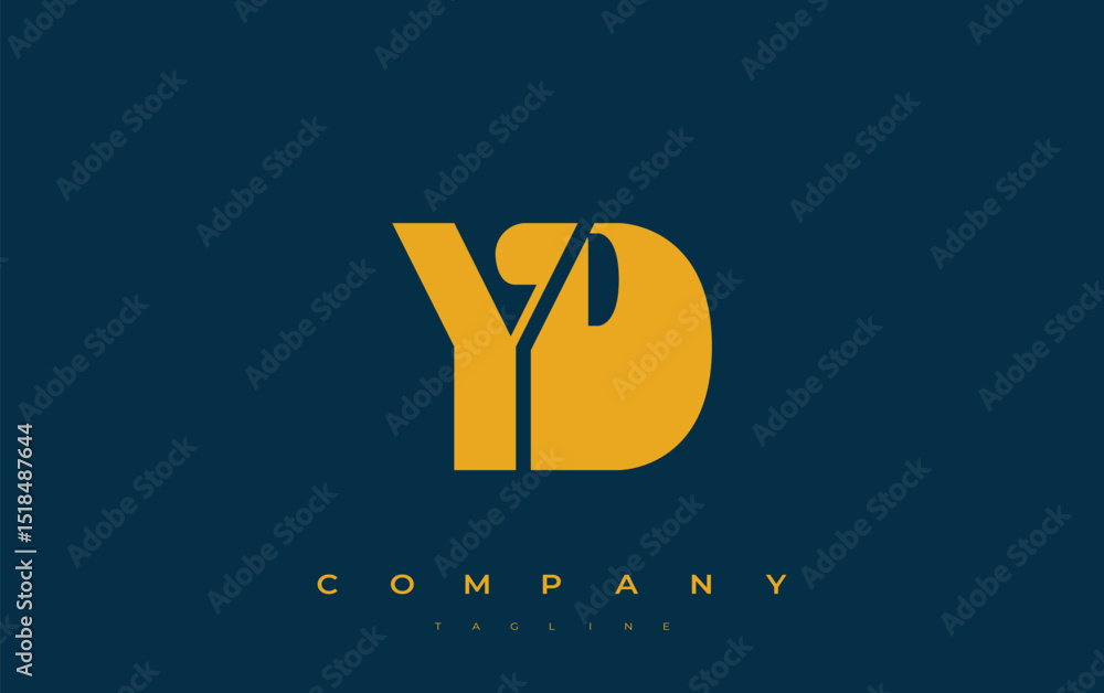 Fototapete yd abstract geometric logo design. modern and elegant logo design with simplistic typography element
