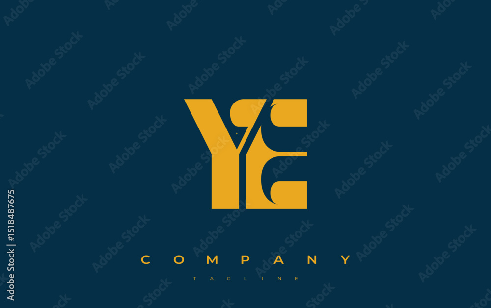 Fototapete ye abstract geometric logo design. modern and elegant logo design with simplistic typography element