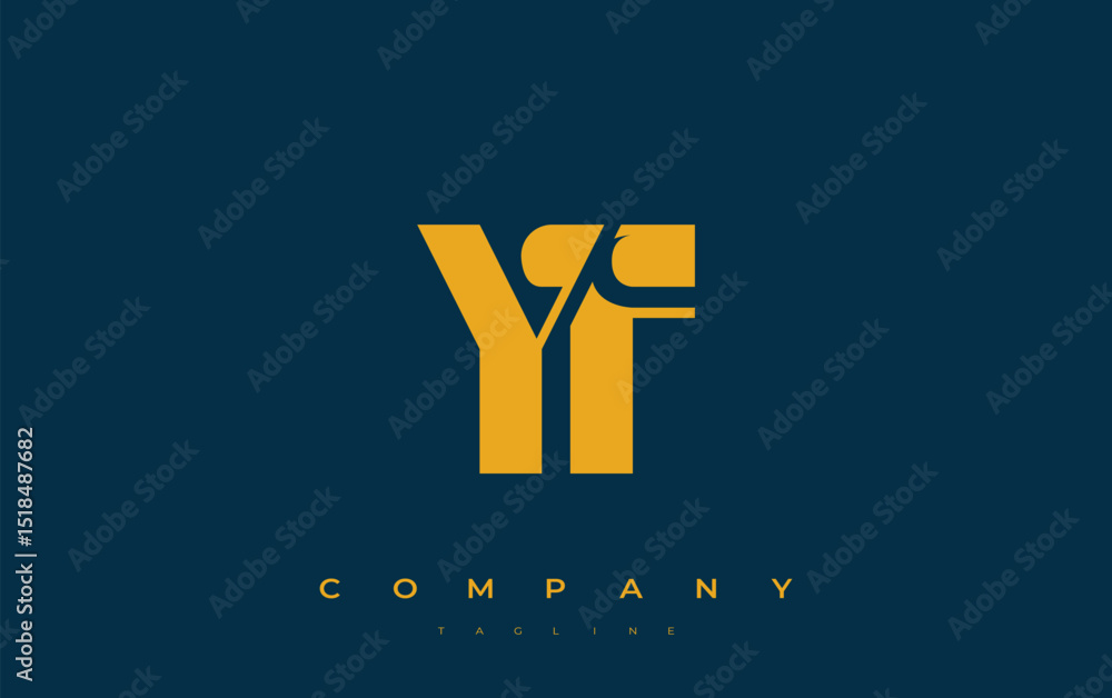 Fototapete yf abstract geometric logo design. modern and elegant logo design with simplistic typography element