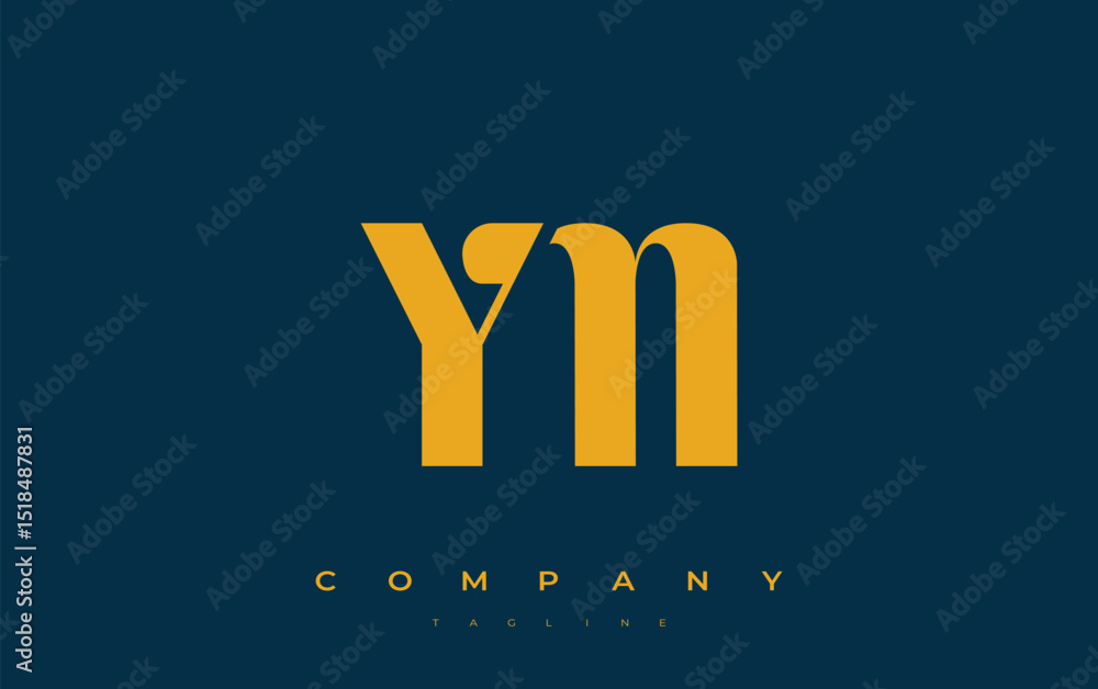 Fototapete ym abstract geometric logo design. modern and elegant logo design with simplistic typography element