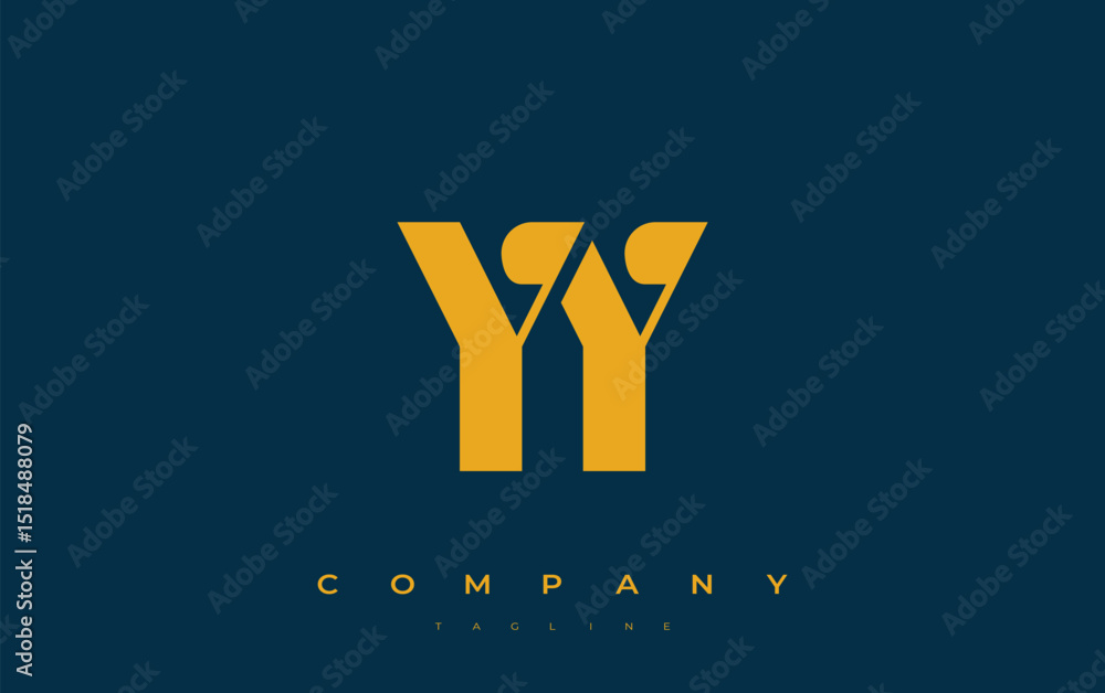 Fototapete yy abstract geometric logo design. modern and elegant logo design with simplistic typography element
