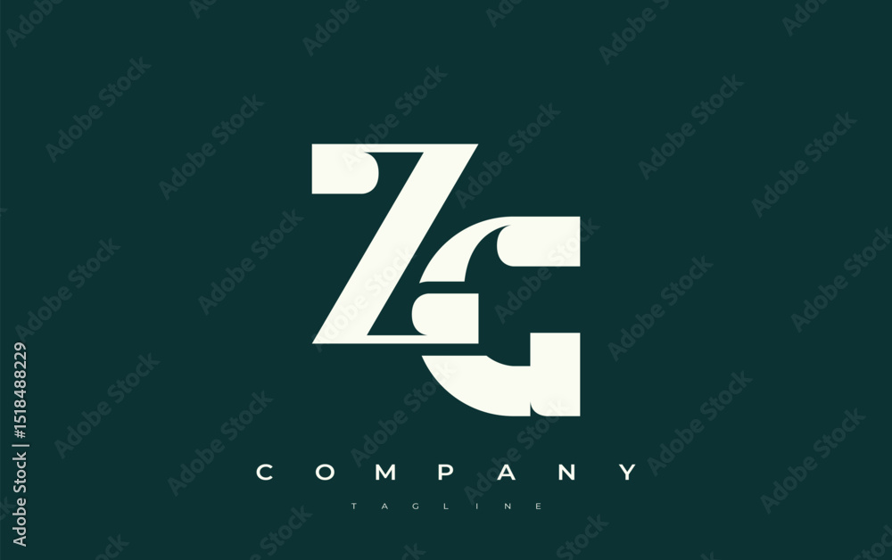 Fototapete zg abstract geometric logo design. modern and elegant logo design with simplistic typography element