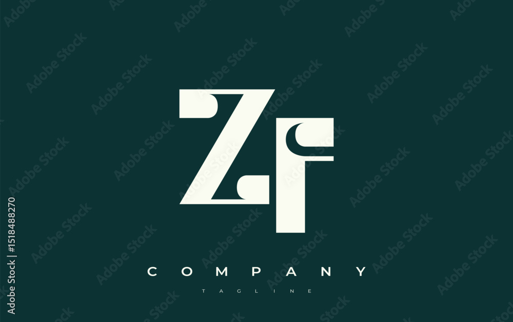 Fototapete zf abstract geometric logo design. modern and elegant logo design with simplistic typography element
