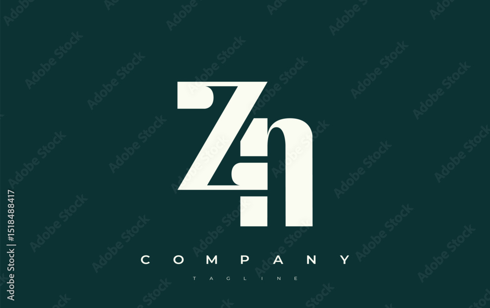 Fototapete zn abstract geometric logo design. modern and elegant logo design with simplistic typography element