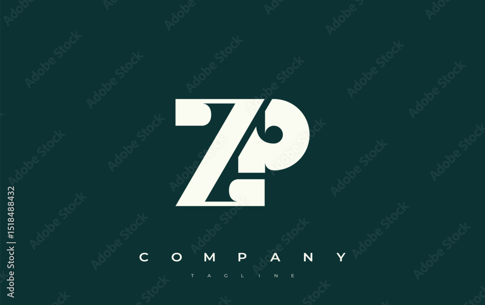 Fototapete zp abstract geometric logo design. modern and elegant logo design with simplistic typography element