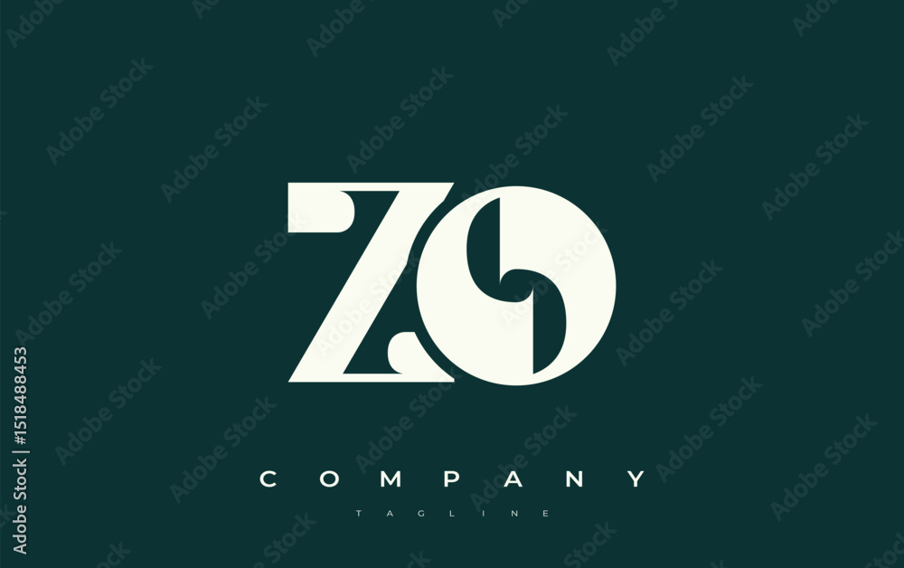 Fototapete zo abstract geometric logo design. modern and elegant logo design with simplistic typography element