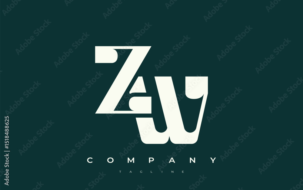 Fototapete zw abstract geometric logo design. modern and elegant logo design with simplistic typography element