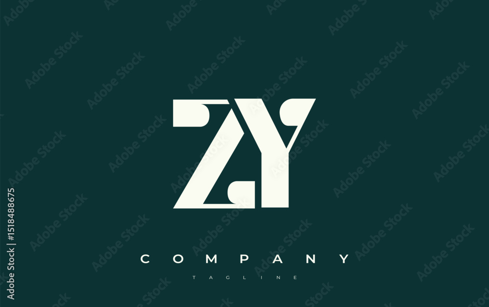 Fototapete zy abstract geometric logo design. modern and elegant logo design with simplistic typography element